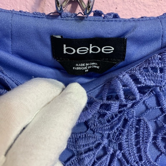 VTG bebe Blue crochet lace skirt 00 - Picture 3 of 11